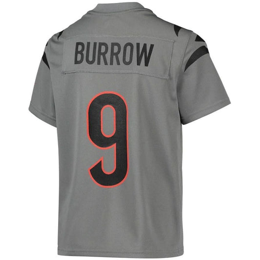 C.Bengals #9 Joe Burrow Gray Inverted Team Player Game Jersey Stitched American Football Jerseys