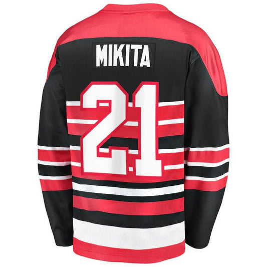 C.Blackhawks #21 Stan Mikita Fanatics Branded Premier Breakaway Retired Player Jersey Red Stitched American Hockey Jerseys