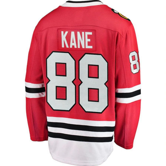 C.Blackhawks #88 Patrick Kane Fanatics Branded Breakaway Player Jersey Red Stitched American Hockey Jerseys.
