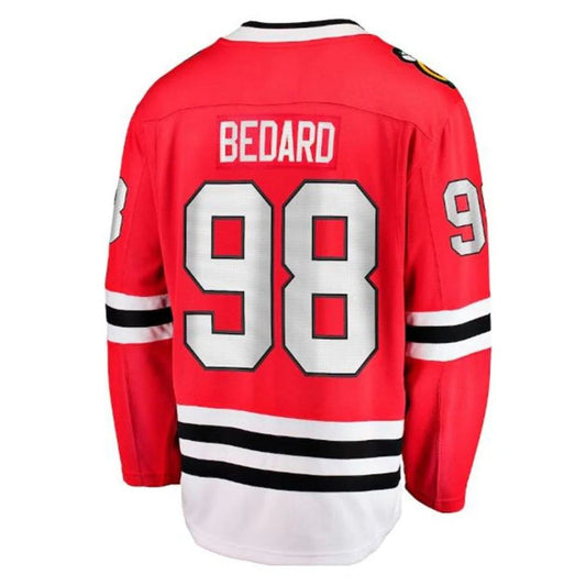 C.Blackhawks #98 Connor Bedard Fanatics Branded 2023 Draft Home Breakaway Player Jersey - Red Stitched American Hockey Jerseys