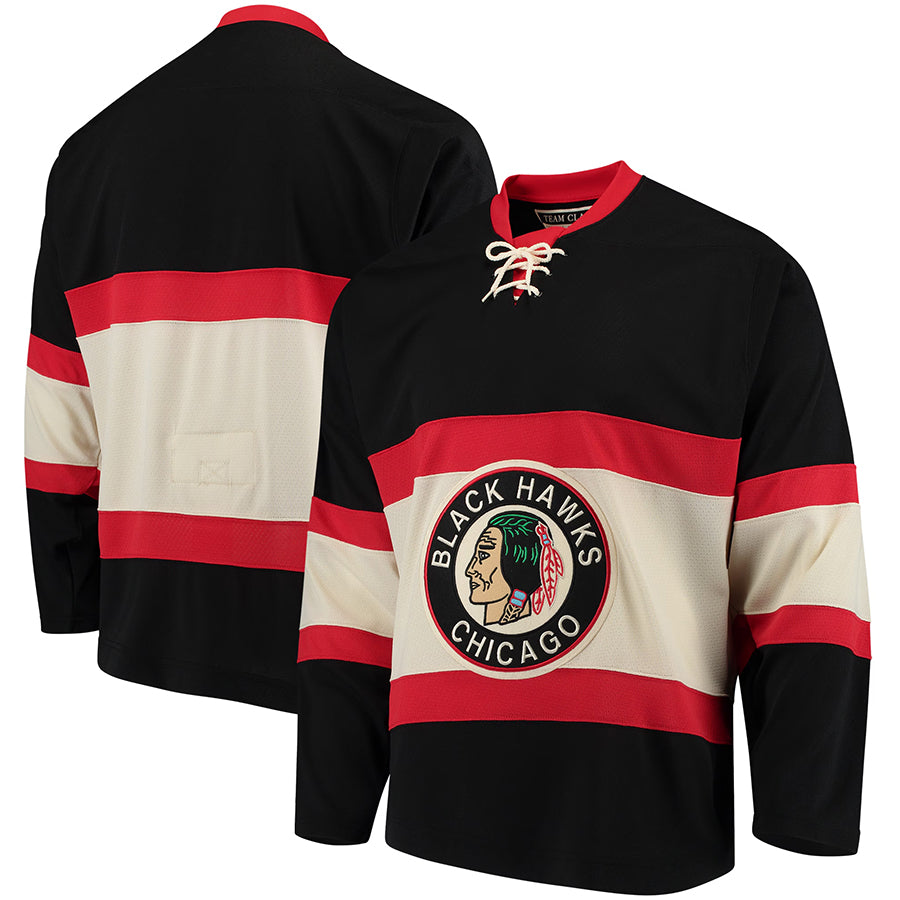 C.Blackhawks Blank Player CCM Black Classic Throwback Hockey Jerseys