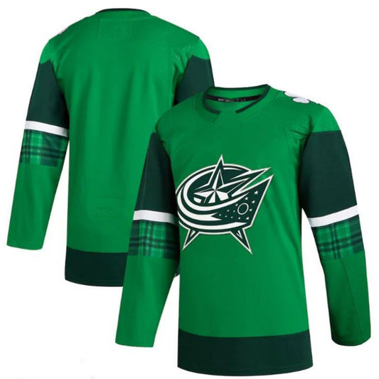 Custom C.Blue Jackets 2023 St. Patrick's Day Primegreen Authentic Jersey - Kelly Green Stitched American Hockey Jerseys