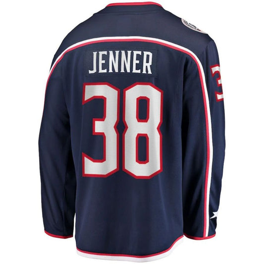 C.Blue Jackets #38 Boone Jenner Home Breakaway Player Jersey Navy Stitched American Hockey Jerseys