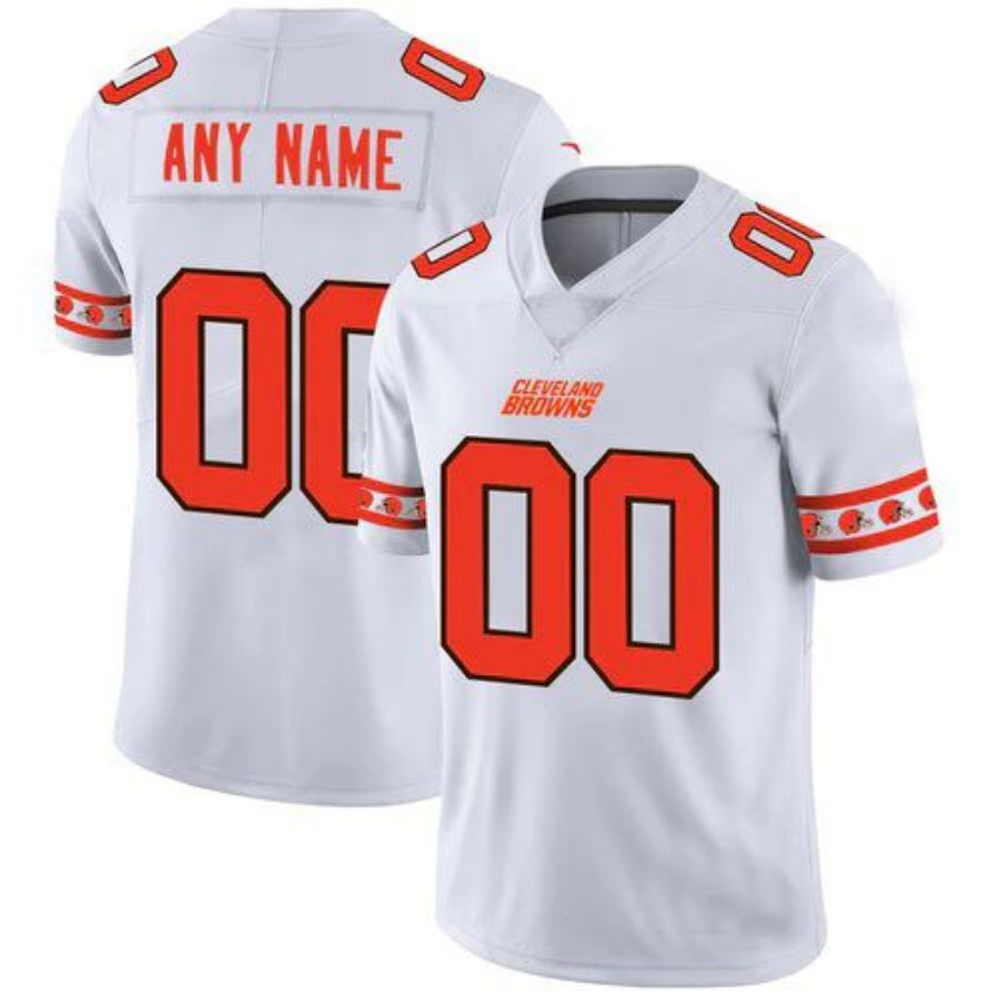 C.Browns Custom White Team Logo Vapor Limited Jersey American Jerseys Stitched Football Jerseys