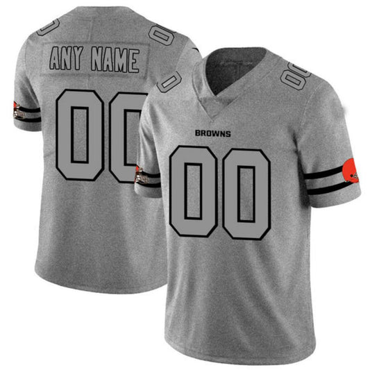 C.Browns Customized Gray Gridiron Gray Vapor Untouchable Limited Jersey American Jerseys Stitched Football Jerseys