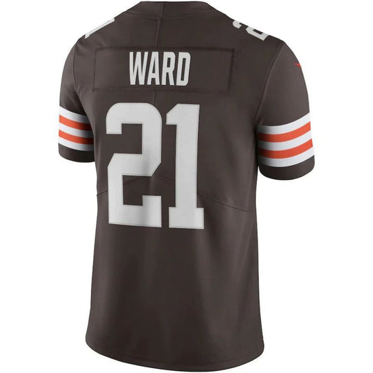 C.Browns #21 Denzel Ward Brown Vapor Limited Player Jersey Stitched American Football Jerseys