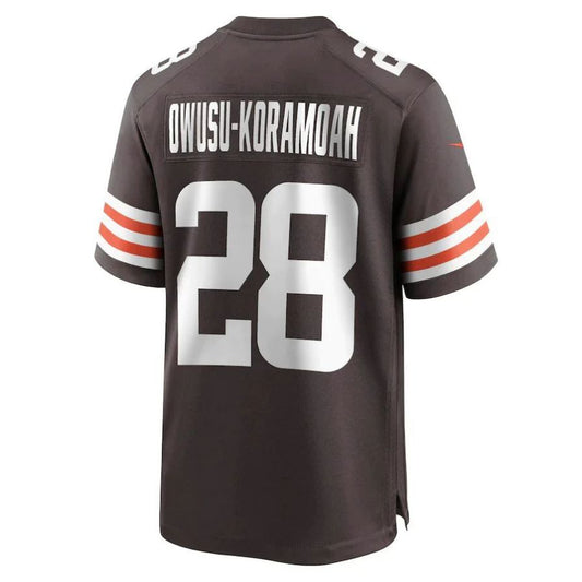 C.Browns #28 Jeremiah Owusu-Koramoah Brown Game Player Jersey Stitched American Football Jerseys