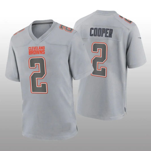 C.Browns #2 Amari Cooper Gray Atmosphere Game Player Jersey Stitched American Football Jerseys