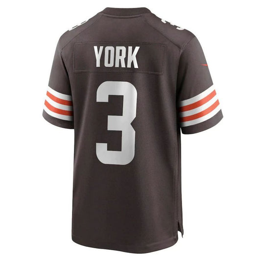 C.Browns #3 Cade York Brown Game Player Jersey Stitched American Football Jerseys  Replica Jerseys