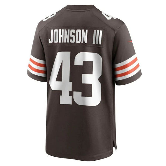 C.Browns #43 John Johnson III Brown Game Player Jersey Stitched American Football Jerseys