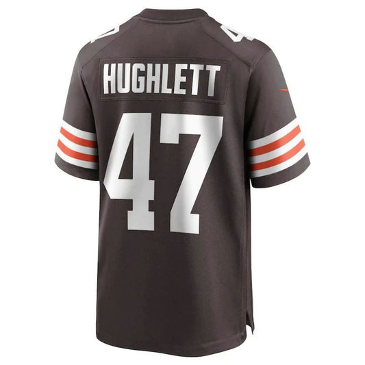 C.Browns #47 Charley Hughlett Brown Game Player Jersey Stitched American Football Jerseys