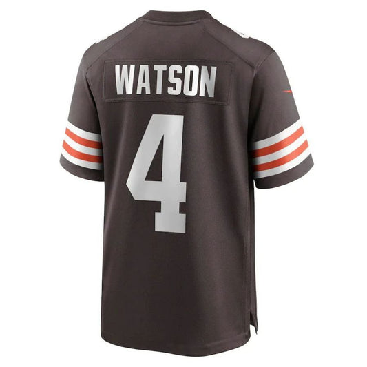 C.Browns #4 Deshaun Watson Brown Game Player Jersey Stitched American Football Jerseys