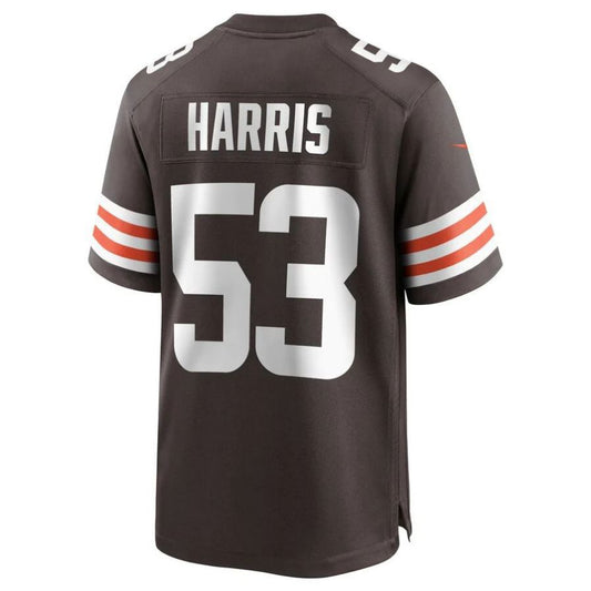 C.Browns #53 Nick Harris Brown Game Player Jersey Stitched American Football Jerseys