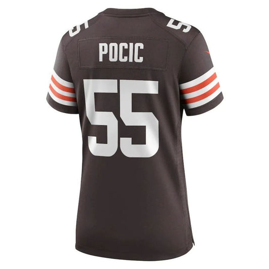 C.Browns #55 Ethan Pocic Brown Game Player Jersey Stitched American Football Jerseys