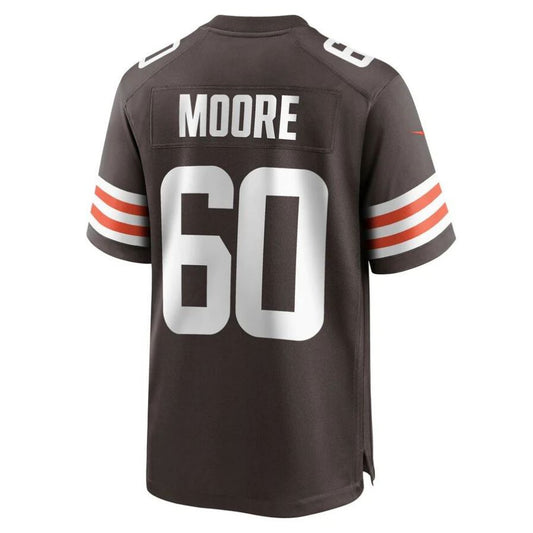 C.Browns #60 David Moore Brown Game Player Jersey Stitched American Football Jerseys