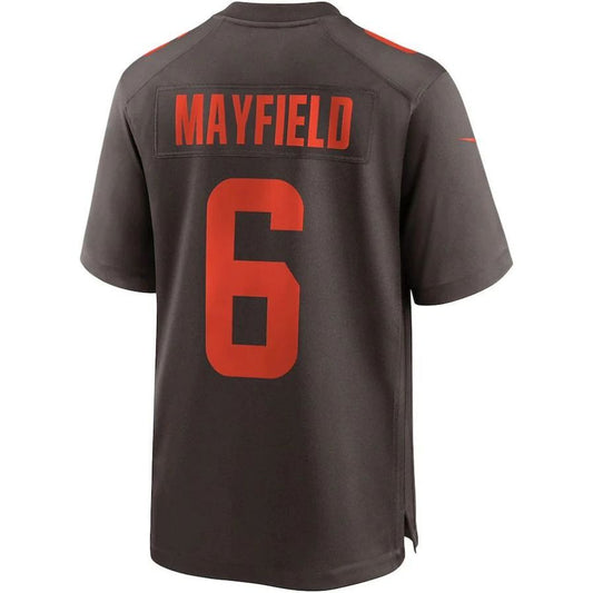 C.Browns #6 Baker Mayfield Brown Alternate Game Player Jersey American Football Jerseys