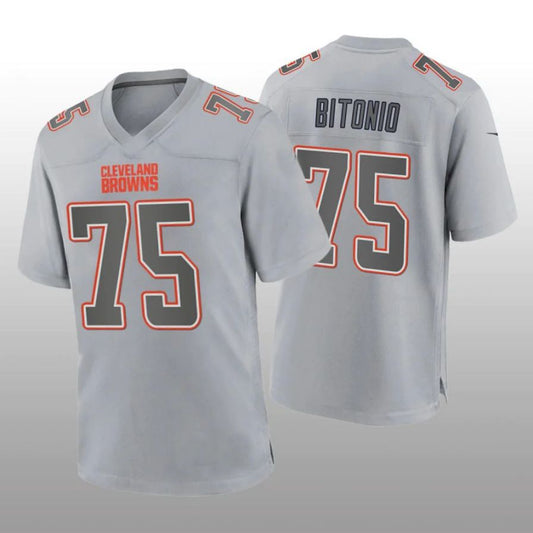 C.Browns #75 Joel Bitonio Gray Atmosphere Game Player Jersey Stitched American Football Jerseys