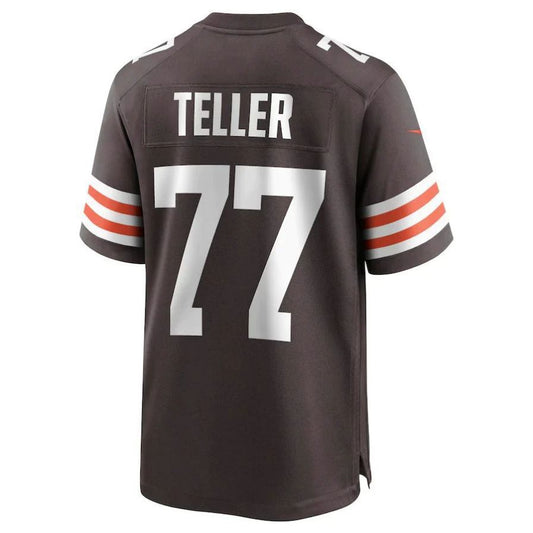 C.Browns #77 Wyatt Teller Brown Game Player Jersey Stitched American Football Jerseys