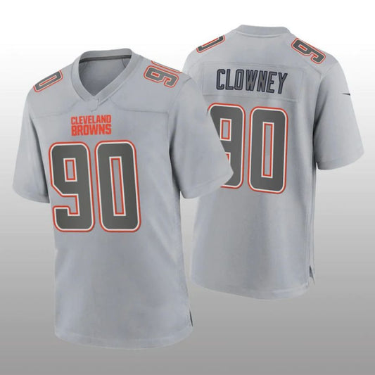 C.Browns #90 Jadeveon Clowney Gray Atmosphere Game Player Jersey Stitched American Football Jerseys