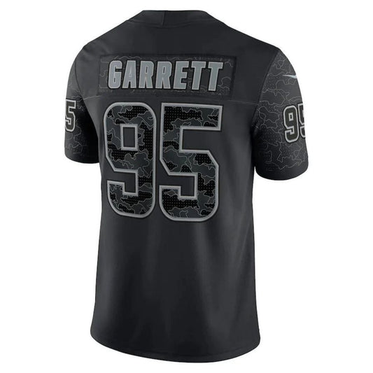 C.Browns #95 Myles Garrett Black RFLCTV Limited Player Jersey Stitched American Football Jerseys