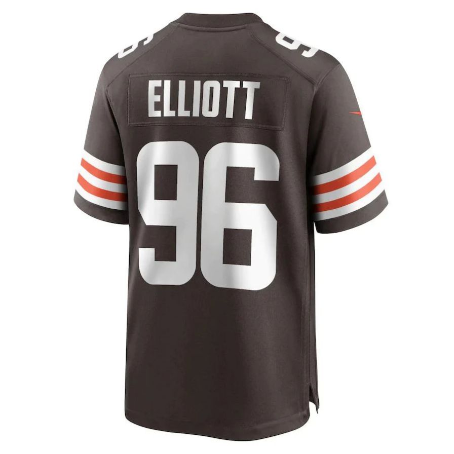 C.Browns #96 Jordan Elliott Brown Game Player Jersey Stitched American Football Jerseys