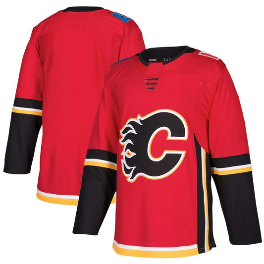 Custom C.Flames Home Authentic Blank Player Jersey Red Stitched American Hockey Jerseys