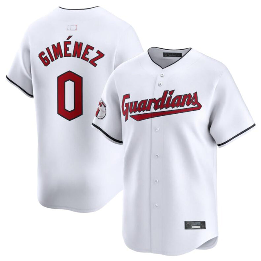 C.Guardians #0 Andr¨¦s Gim¨¦nez Player White Home Replica Game Baseball Jerseys