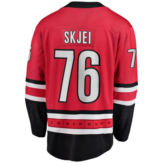 C.Hurricanes #76 Brady Skjei Fanatics Branded Breakaway Player Jersey Red Stitched American Hockey Jerseys