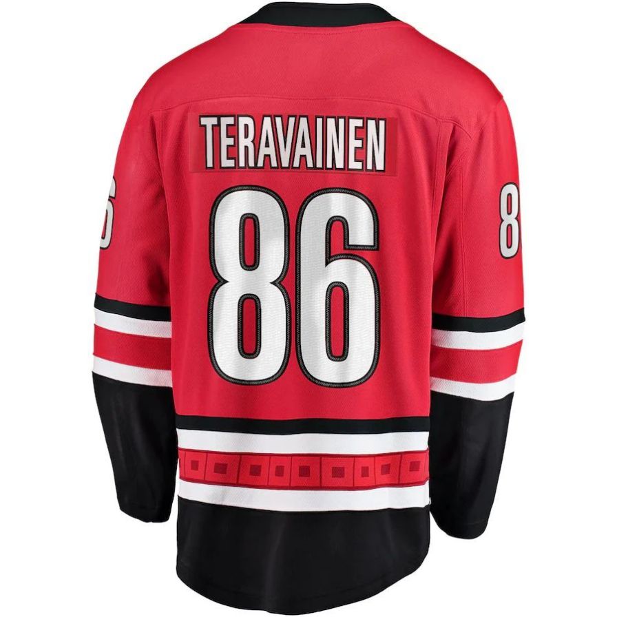 C.Hurricanes #86 Teuvo Teravainen Fanatics Branded Breakaway Player Jersey Red Stitched American Hockey Jerseys