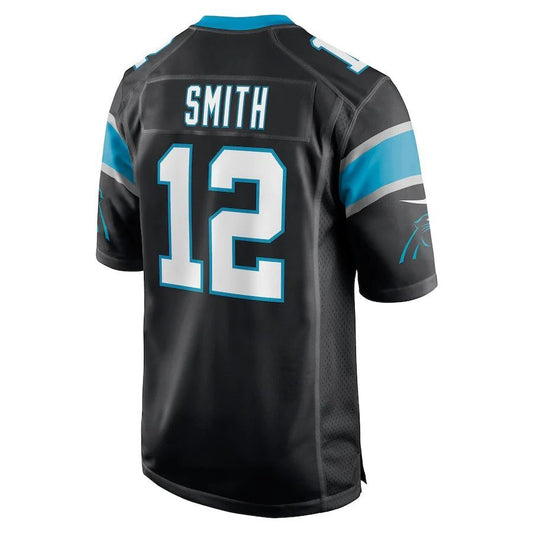 C.Panthers #12 Shi Smith Black Game Player Jersey Stitched American Football Jerseys