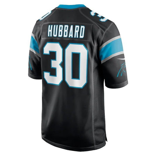 C.Panthers #30 Chuba Hubbard Black Player Game Jersey Stitched American Football Jerseys