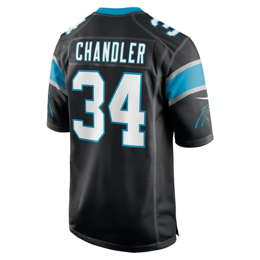 C.Panthers #34 Sean Chandler Black Game Player Jersey Stitched American Football Jerseys