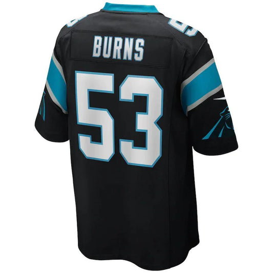 C.Panthers #53 Brian Burns Black Game Player Jersey Stitched American Football Jerseys