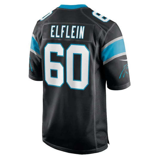 C.Panthers #60 Pat Elflein Black Game Player Jersey Stitched American Football Jerseys