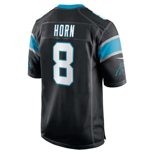 C.Panthers #8 Jaycee Horn Black Player Game Jersey Stitched American Football Jerseys