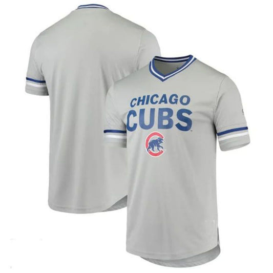 Custom Chicago Cubs Gray Replica V-Neck Jersey Baseball Jerseys
