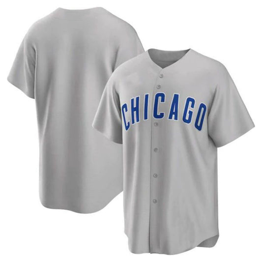 Custom Chicago Cubs Gray Road Replica Team Jersey Baseball Jerseys