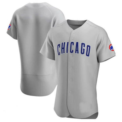 Custom Chicago Cubs Road Authentic Team Jersey - Gray Baseball Jerseys