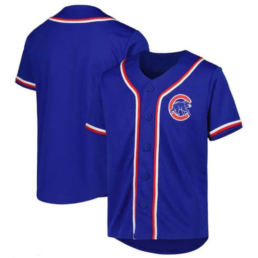 Custom Chicago Cubs Royal Full-Button Replica Jersey Baseball Jerseys