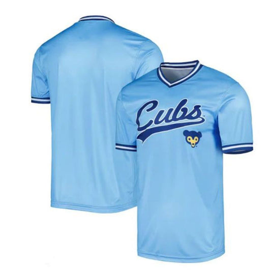 Custom Chicago Cubs Stitches Cooperstown Collection Team Jersey - Light Blue Baseball Jerseys