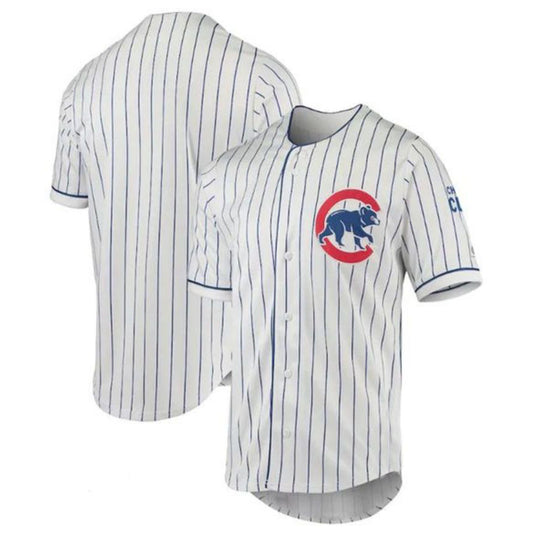 Custom Chicago Cubs True-Fan White Royal Pinstripe Jersey Baseball Jerseys