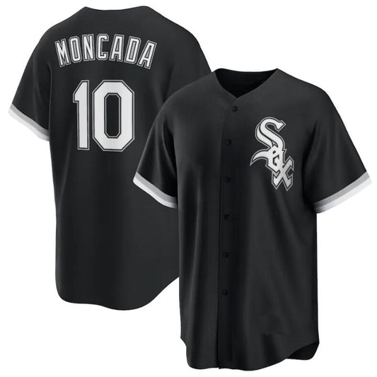 Chicago White Sox #10 Yoan Moncada Black Home Replica Player Name Jersey