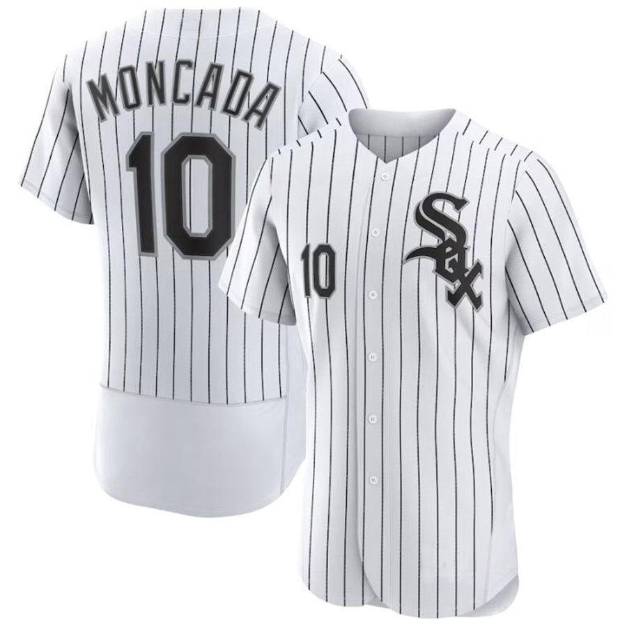 Chicago White Sox #10 Yoan Moncada White Home Authentic Player Baseball Jerseys