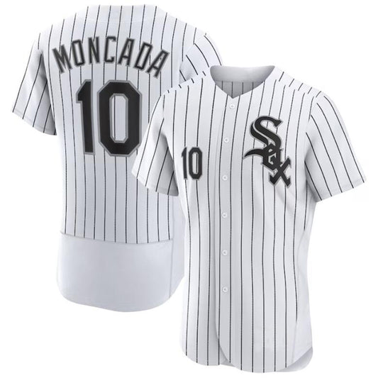 Chicago White Sox #10 Yoan Moncada White Home Authentic Player Baseball Jerseys