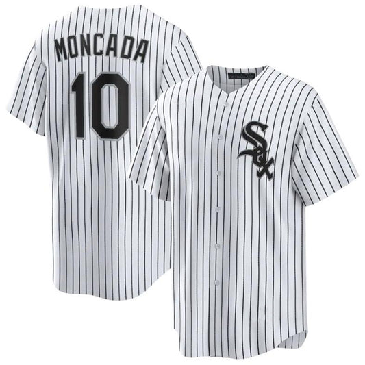 Chicago White Sox #10 Yoan Moncada White Home Replica Player Name Jersey