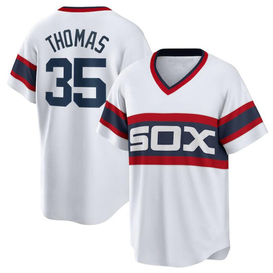 Chicago White Sox #35 Frank Thomas White Home Cooperstown Collection Player Jersey