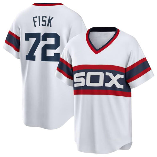 Chicago White Sox #72 Carlton Fisk White Home Cooperstown Collection Team Player Jersey