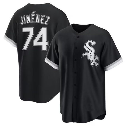 Chicago White Sox #74 Eloy Jimenez Black Alternate Replica Player Name Baseball Jerseys