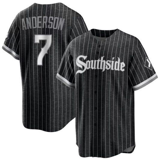 Chicago White Sox #7 Tim Anderson Black City Connect Replica Player Baseball Jerseys