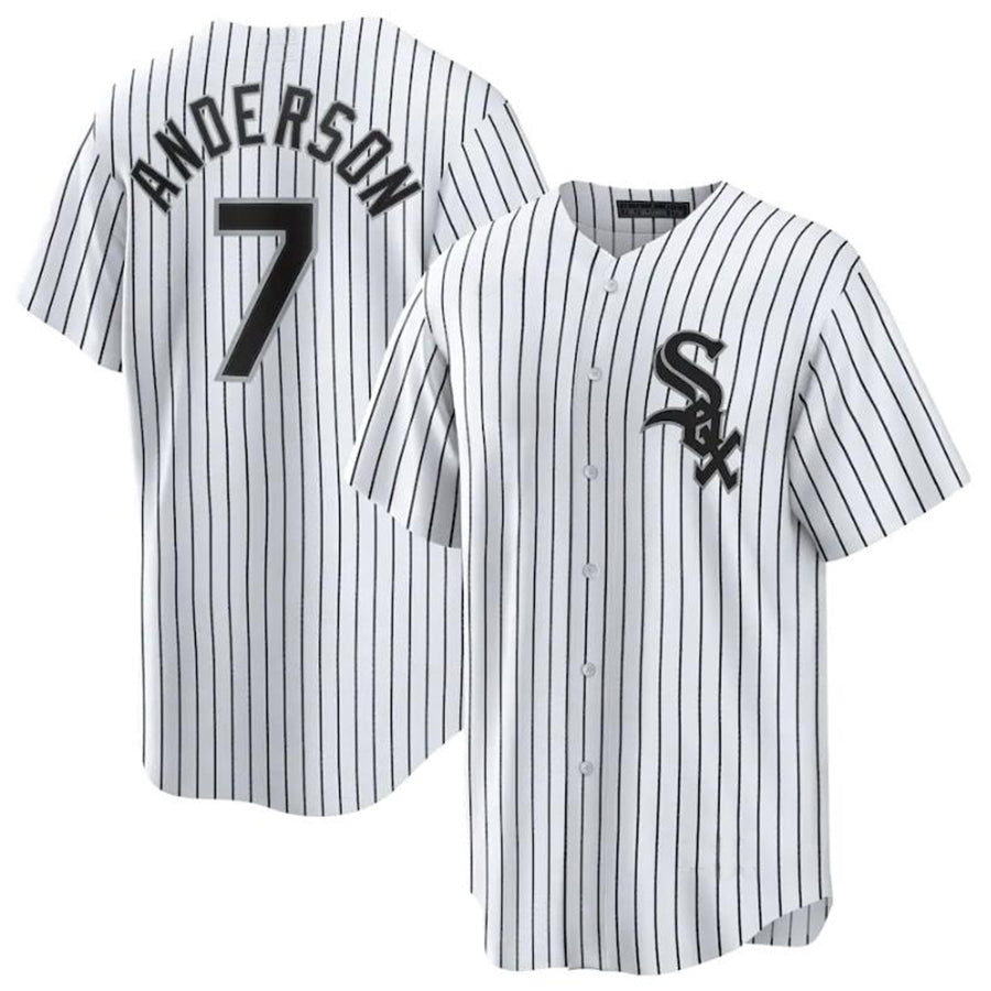 Chicago White Sox #7 Tim Anderson Whtie Alternate Replica Player Baseball Jerseys